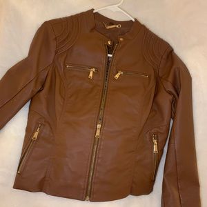 Brown leather jacket